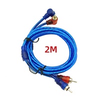 Kabel Audio Hifi RCA 2 Meter tembaga murni HAODA kabel Audio kualitas tinggi untuk penguat daya mobil