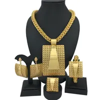 Yuminglai-conjunto de joyas de oro brasileño para mujer, joyería fina, grande, FHK12864