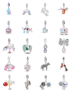 Bracelet décoratif DIY avec pendentif <span class=keywords><strong>Arbre</strong></span> de Vie, Soleil, Colombe de la Paix et Zircon en forme de cœur - Plaqué argent Certifié GDTC - Product Image 2