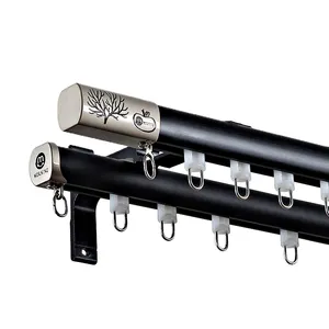 현대 더블 음소거 레일 러너 트랙 여러 색상 사용 가능 컴팩트 레일 라이트 알루미늄 커튼 트랙