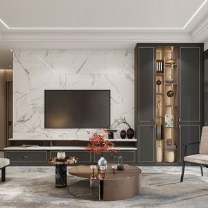 Meuble TV mural LED de luxe au design moderne pour systèmes de divertissement de salon 65 pouces et plus - Product Image 2