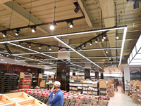 Luminaire linéaire LED suspendu moderne W50xH75, puissance personnalisable, éclairage linéaire pour bureaux et supermarchés, vente en gros