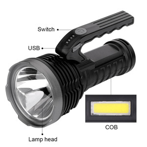 Chất Lượng Cao Sạc Mạnh Mẽ USB Phí Led Tay Đèn Pin Torch Ánh Sáng Mạnh Xử Lý Đèn Pin Với Ngân Hàng Điện - Product Image 3
