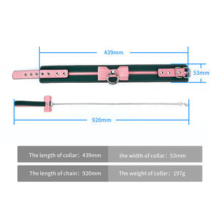 SM Men and Women Butterfly Bow Color Matching PU Neck <b>Collar</b> with Leash Couple Flirting Product - Product Image 5