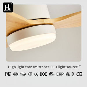 Ventilador de Techo de Diseño Único para Interiores/Exteriores con Luz LED de Calidad, 3 Aspas de Madera Maciza, Motor de CC, Control Remoto - Product Image 3