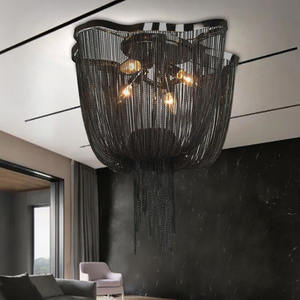 Lustre décoratif à pampilles, éclairage de chaîne d'hôtel, pendentif à pampilles, pour mariage - Product Image 6