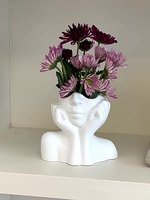 Nordic Creative Face Shape Emaillierte Vase Ornamente Einfacher Eingang TV-Schrank Home Dekorative Objekte Wohnzimmer Blumenvase