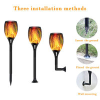 Lampe solaire d'extérieur étanche pour jardin et pelouse, 12/33/96 LED, effet flamme vacillante, torche solaire, en stock