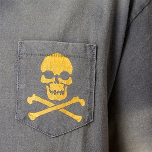 T-shirt personnalisé vintage surdimensionné 100% coton pour hommes Streetwear en détresse t-shirt à manches courtes lavé à l'acide ourlet brut - Product Image 4