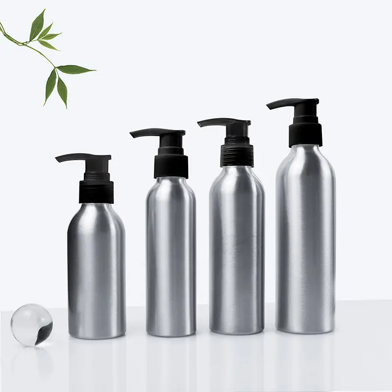 Wholesale 200ml 250ml skincare lotion shampoo hair conditioner 50ml 100ml 120ml aluminum bottles with pump spray trigger