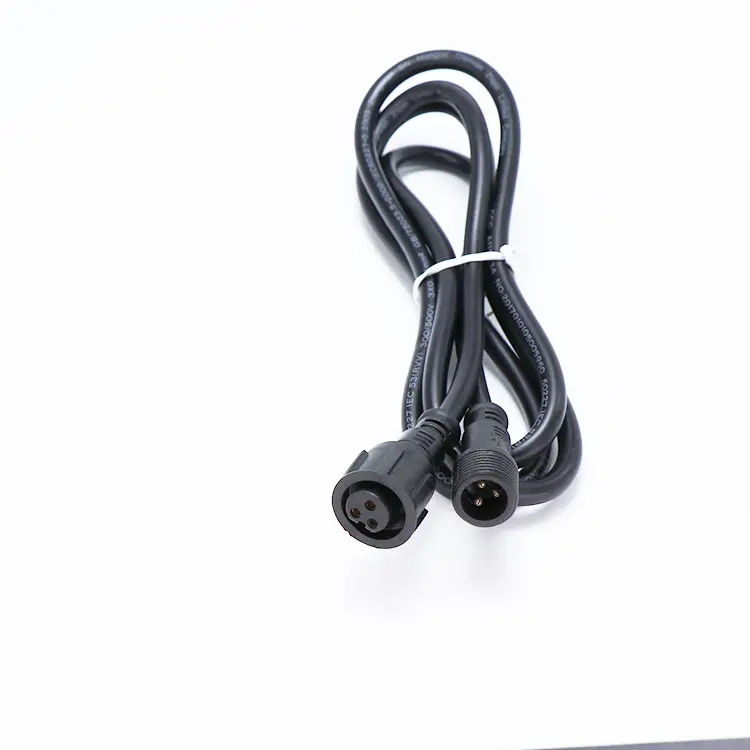 ピクセルled 1M 2M 5M 18awg ip65 2 3 4 Core BLACK Waterproof電源xconnector Ray呉Extension Cable