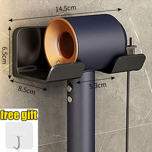 Étagère murale de salle de bain Organisateur de sèche-cheveux Support de rangement pour souffleur <span class=keywords><strong>et</strong></span> articles de toilette Sèche-cheveux Berceau <span class=keywords><strong>et</strong></span> étagère - Product Image 3