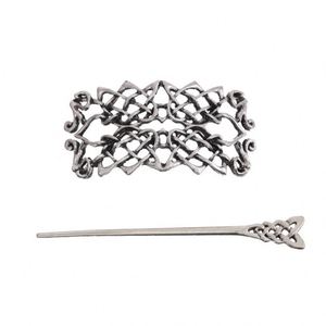 Barrettes à cheveux celtiques vikings, épingles à cheveux vintage à nœud celtique, bâtons à cheveux rétro en alliage d'argent, bijoux de barrette à cheveux en métal viking celtique - Product Image 6