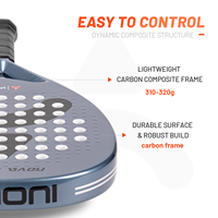 CASTON SPORTS Raqueta de Pádel Personalizada para Niños, de Fibra de Carbono, Superficie 3D