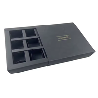 Boîte à Truffes au Chocolat Vide DIY 9 Pièces en Carton Rigide Noir, Design Moderne et Élégant, Lamination Mate, Logo Gaufré, Auto-érection
