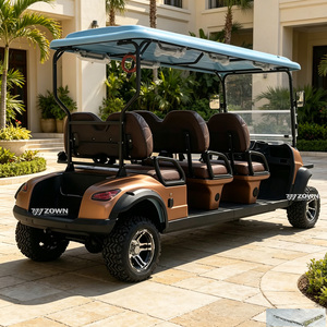 Voiturette de golf électrique robuste à châssis en acier, 6 places, avec jantes en alliage d'aluminium résistantes à la corrosion, pour usage en station balnéaire - Product Image 1