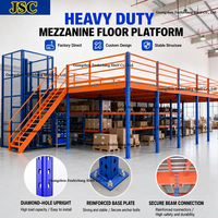 Système de plancher en mezzanine pour entrepôt industriel, structure en acier, plateforme pour une solution de stockage gain de place