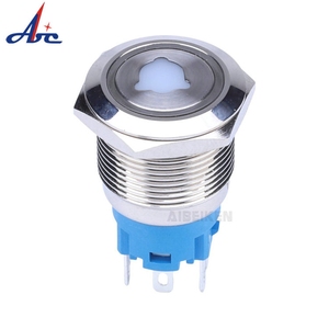 19mm <strong>Push</strong> <strong>Button</strong> Flat Round Latching/Momentary 1NO+1NC Ring <strong>RGB</strong> <strong>Led</strong> Illumination 7 Pin Terminal 5A IP67 Metal <strong>Push</strong> <strong>Button</strong> <strong>Switch</strong> - Product Image 3