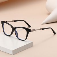 Lunettes de lecture ultra-légères portables pour femmes, montures œil de chat noires et bleues, lunettes de presbytie pour ordinateur, lunettes de vue