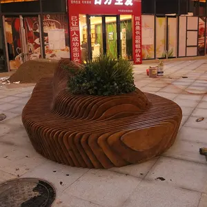 Modern Art Parametric Wood Sliced Decoration Flower Pot And Chair Customized Other Commercial Furniture Wooded Art Wooden Chair