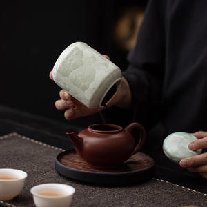 Boîte à thé en porcelaine de haute qualité, style zen, glaçure fleur de glace, cadeau artisanal de luxe pour thé en vrac et café - Product Image 3
