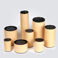 Tube en papier imprimé élégant 73x1.5x121mm pour emballage de thé en vrac de luxe, cylindre doublé de feuille d'aluminium, fabrication directe OEM