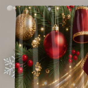 Cortinas Opacas con Impresión Digital 3D de Lazo y Adorno Navideño, Listas <span class=keywords><strong>para</strong></span> Barra de Cortina, Cortinajes Festivos <span class=keywords><strong>para</strong></span> Decoración del Hogar en Días Festivos - Product Image 5