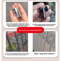 Pintu Lipat Geser Anti Nyamuk dari Aluminium Alloy Modern Tanpa Bor, Anti Hama Kucing Anjing Tikus, Balkon Tak Terlihat, Jaring 20x20mm, 5