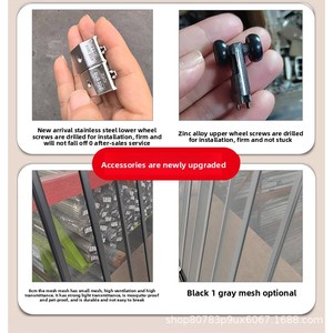 Hợp kim nhôm hiện đại gấp cửa trượt màn hình chống muỗi không khoan mèo con chuột nhập cảnh ban công vô hình 20x20mm lưới - Product Image 6