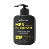 KORMESIC - Limpiador Facial para Hombre con Ácido Salicílico, Peróxido de Benzoilo, Carbón Vegetal y Árbol de Té, Antiacné y Control de Grasa