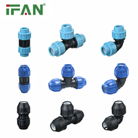 Raccord rapide pour tuyau d'eau de haute qualité et durable, raccord en T réducteur PN10, raccord à compression lisse en PP pour HDPE