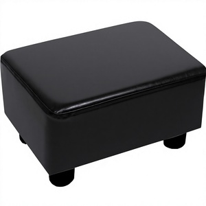 Modern European Design Foldable Faux Leather for Villa Camping Bedroom Classic Black Foot <b>Stool</b> for Living Room - Product Image 2
