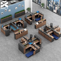 Escritorio de Oficina Moderno para 4 Personas con Cama Integrada, Personalización Completa para Proyectos de Oficina, Mesa de Oficina para Edificios de Oficinas