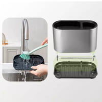 Panier organisateur d'évier de cuisine en acier inoxydable Support de cuisine Porte-baguettes