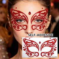 Autocollants de tatouage temporaire pour le visage, non toxiques, pour adultes, avec des cristaux étincelants sur mesure, pour le maquillage des yeux lors de festivals et de bals masqués