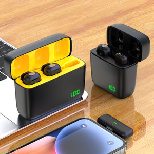 Microphone de conférence sans fil SX6 pour micro-cravate, réduction de bruit, lumières LED, étui de charge professionnel pour iPhone Vlog - Product Image 5