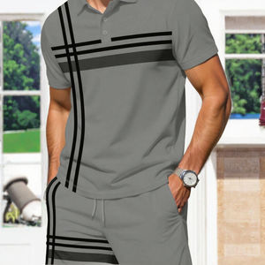 Pantalones Cortos Casuales Cómodos y a la Moda con Estampado Frontal Personalizado, Estilo Europeo Americano para Hombre, con Flecos, Transpirables, de Manga Corta, 100% Poliéster - Product Image 3