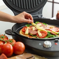 Mini machine à pizza électrique multifonction automatique de qualité grillée de 12 pouces à usage personnel à la maison, crêpe antiadhésive fabriquée en Chine