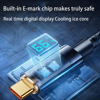 EONLINE 3D PD 100W 27W 66W 6A Câble USB C vers USB C Affichage LED 4 ft Tressé Type C pour iPhone 17 Pro/16 Plus Pad Air/Pro MacBook