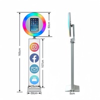 Anneau lumineux LED portable, Coque de photomaton pour iPad, Machine de photomaton itinérant, Support de selfie, Kiosque, Écran LCD, Flight case, Appareil photo reflex