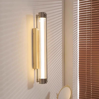 Luminaire mural LED linéaire en tube de verre transparent, design moderne et simple, lampe murale pour café