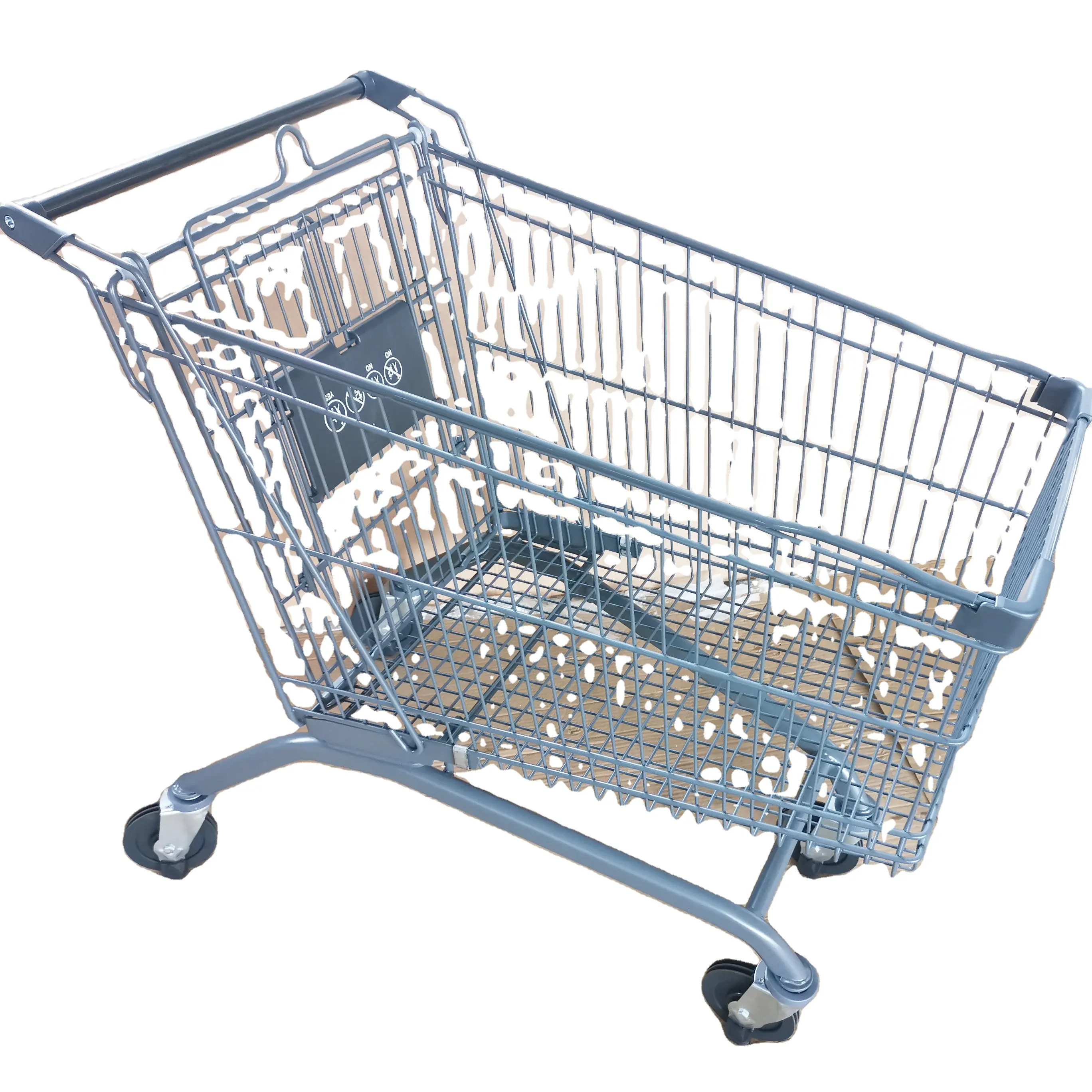 Popular wholesale cheap price supermarket push cart retail grocery metal shopping trolley cart for sale