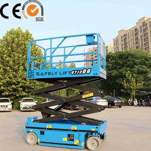 Mini plataforma de trabajo aéreo de tijera eléctrica, plataforma de elevación de tijera hidráulica autopropulsada de 6m - Product Image 4