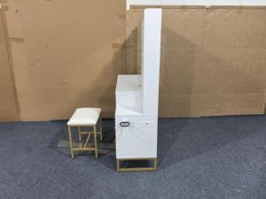 Modern Bathroom <b>Makeup</b> Vanity Desk with Lighted <b>Mirror</b> and 10 <b>LED</b> Lights Wood Panel Design Charging Station & Drawers - Product Image 4
