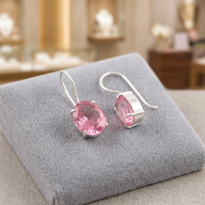 Magnifiques boucles d'oreilles en tourmaline rose, faites à la main, en argent sterling 925, bijoux pour femmes et filles, à porter lors de fêtes. - Product Image 6