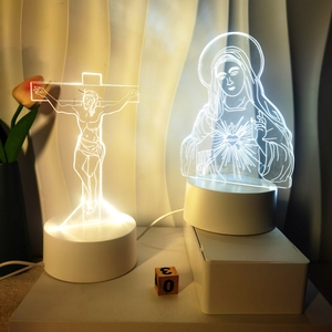 Factory Wholesale Christian Jesus Virgin Mary Statue Night <b>Light</b> Decor Favor Gifts Toys Led Night Lamp 3D Acrylic <b>Light</b> Lamp - Product Image 2
