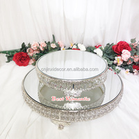 Décoration de mariage, plateau en métal doré argenté de style européen, support à gâteau en cristal, ornements, support à gâteau en métal, accessoires de mariage
