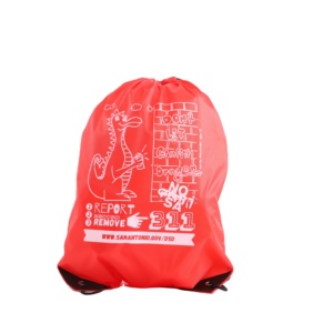Sac à dos à cordon en nylon 210D polyester imperméable, fabriqué sur mesure en usine - Product Image 2