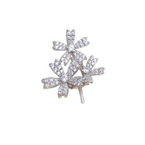 Pendentif flocon de neige à trois fleurs en argent 925, accessoire de bricolage, JG5856, base semi-finie plaquée or pour bijoux en perles - Product Image 5