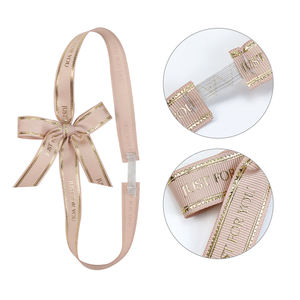 친환경 골든 에지 폴리에스터 그로스 그레인 새틴 포장 리본 활 탄성 로프 지속 가능한 리본 - Product Image 4